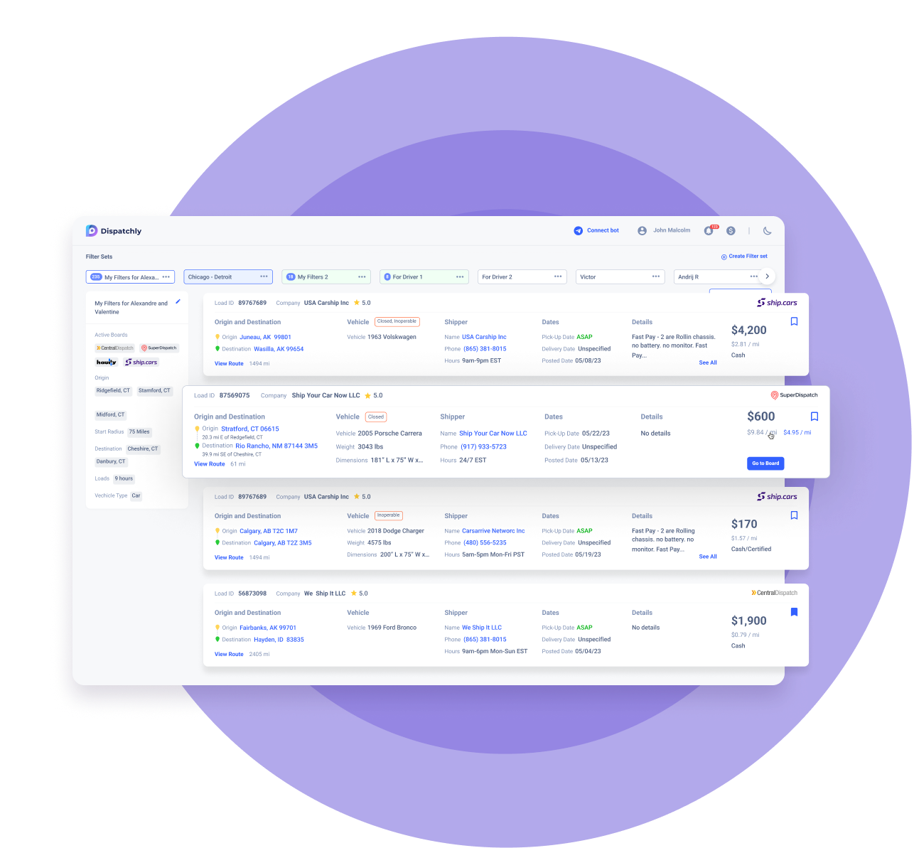 <span>Load board aggregator</span> in car hauling industry